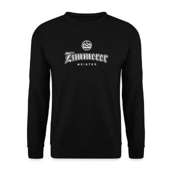 Zunftzeichen Zimmerer Meister alte Schrift - Unisex Pullover - Schwarz - Vorne - Alina (178cm) & Michal (187cm)