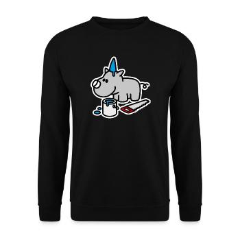 Lustige Nashorn Geburtstag Partyhut Party Niedlich - Unisex Pullover - Schwarz - Vorne - Alina (178cm) & Michal (187cm)
