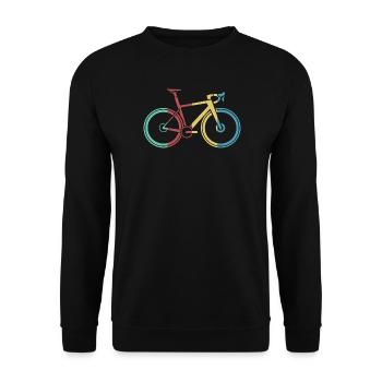 retro bike road bike love vintage tour stage - Unisex Sweatshirt - black - Front - Alina (178cm) & Michal (187cm)