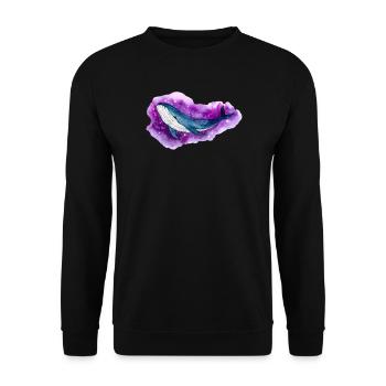 Blue Whale Galaxy Space Whale Fantasy Shirt - Unisex Sweatshirt - black - Front - Alina (178cm) & Michal (187cm)