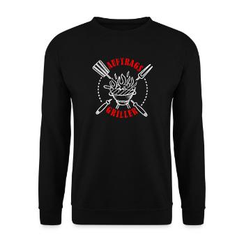 Auftragsgriller Grillen BBQ Grillmeister Geschenk - Unisex Pullover - Schwarz - Vorne - Alina (178cm) & Michal (187cm)