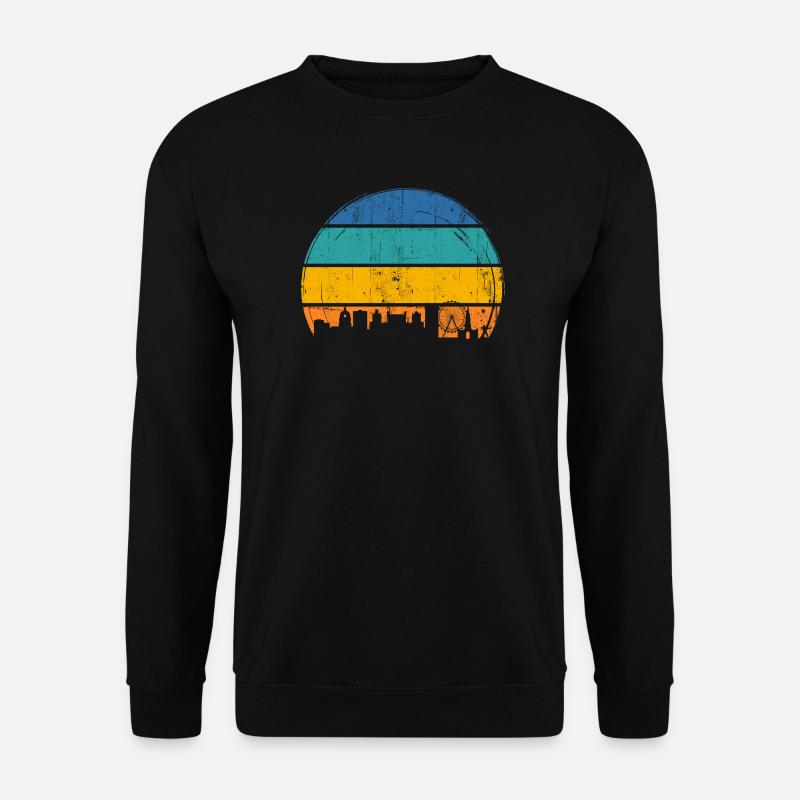 Urbane Sonnenuntergangs-Skyline - Unisex Pullover - Schwarz