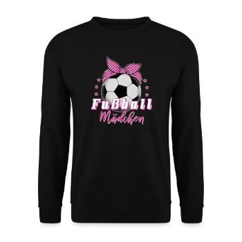 Fußball Mädchen Frauenfußball Fußballerin Geschenk - Unisex Pullover - Schwarz - Vorne - Alina (178cm) & Michal (187cm)