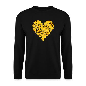 avec beaucoup d’amour un coeur de chips de pommes de terre - Sweat-shirt Unisexe - noir - Devant - Alina (178cm) & Michal (187cm)