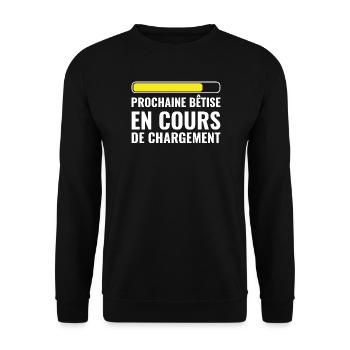 Bêtise chargement cadeau humour  - Sweat-shirt Unisexe - noir - Devant - Alina (178cm) & Michal (187cm)