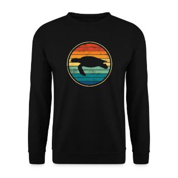 Turtle sea turtle - Unisex Sweatshirt - black - Front - Alina (178cm) & Michal (187cm)