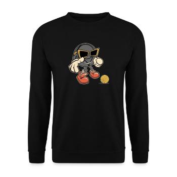 Boulekugel Sonnenbrille Petanque Outfit für Bouler - Unisex Pullover - Schwarz - Vorne - Alina (178cm) & Michal (187cm)