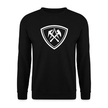 Emblem with traditional guild sign roofer - Unisex Sweatshirt - black - Front - Alina (178cm) & Michal (187cm)