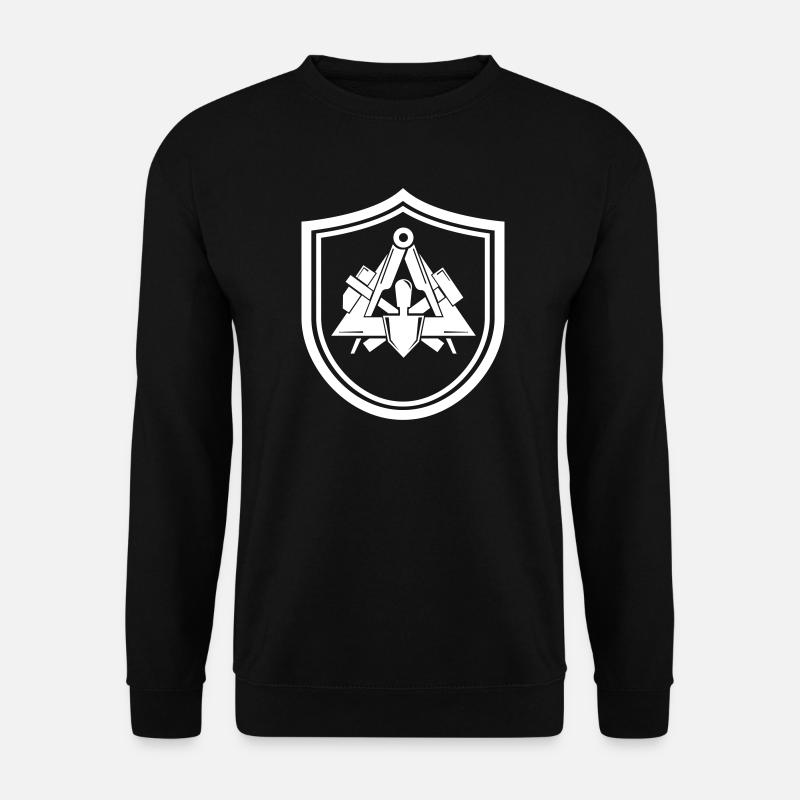 Maurer Zunftzeichen Wappen Schild - Unisex Pullover - Schwarz