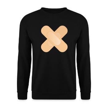 Dispositif de fixation croisé comme élément de conception - Sweat-shirt Unisexe - noir - Devant - Alina (178cm) & Michal (187cm)