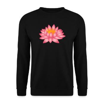 Yoga Lotusblume - Unisex Pullover - Schwarz - Vorne - Alina (178cm) & Michal (187cm)