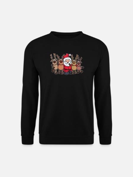 Hirsch Xmas Weihnachten Weihnachtsmann - Unisex Pullover - Schwarz