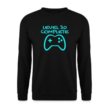 30 Birthday Level 30 Complete - Unisex Sweatshirt - black - Front - Alina (178cm) & Michal (187cm)