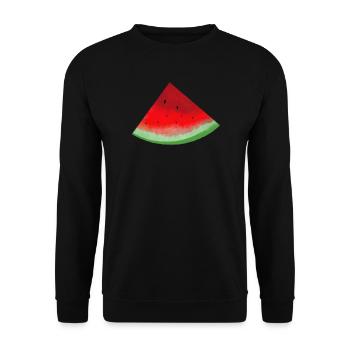Pastèques aquarelle - Sweat-shirt Unisexe - noir - Devant - Alina (178cm) & Michal (187cm)
