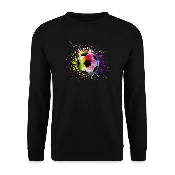 Bunter Fußball Regenbogenfarben - Unisex Pullover - Schwarz - Vorne - Alina (178cm) & Michal (187cm)