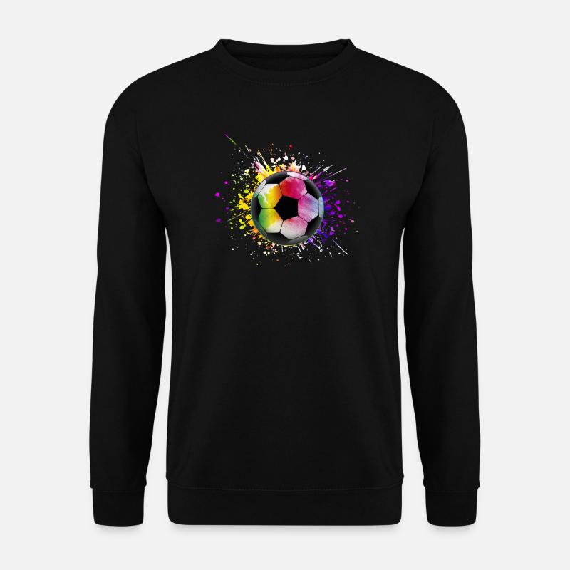 Bunter Fußball Regenbogenfarben - Unisex Pullover - Schwarz
