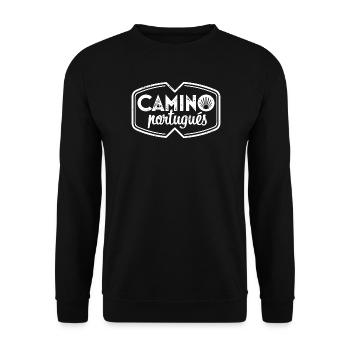 Camino Portugués Pilgrim's Stamp | Santiago - Unisex Sweatshirt - black - Front - Alina (178cm) & Michal (187cm)