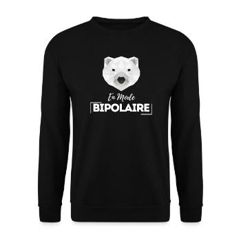 En mode bipolaire - Sweat-shirt Unisexe - noir - Devant - Alina (178cm) & Michal (187cm)