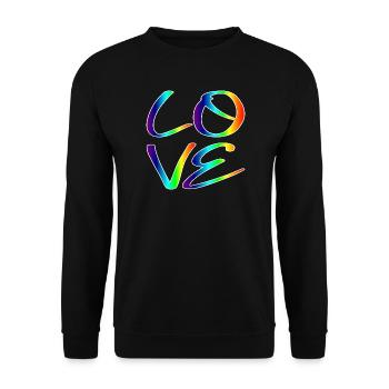 GLEICHHEIT LIEBE RESPEKT - REGENBOGEN LGBTQ - Unisex Pullover - Schwarz - Vorne - Alina (178cm) & Michal (187cm)