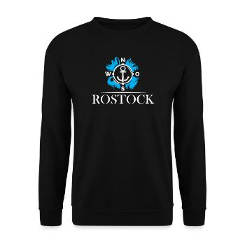 rostock see anker kompass symbol Logo illustration - Unisex Pullover - Schwarz - Vorne - Alina (178cm) & Michal (187cm)