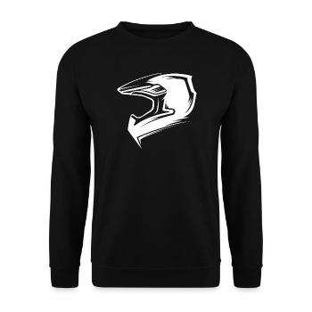 Biker Motocross Motorcycle Symbol Logo icon Helmet - Unisex Sweatshirt - black - Front - Alina (178cm) & Michal (187cm)