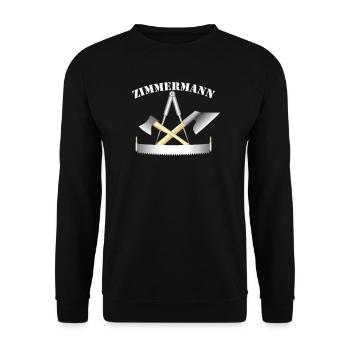 Zunftzeichen der Zimmermänner - Unisex Pullover - Schwarz - Vorne - Alina (178cm) & Michal (187cm)