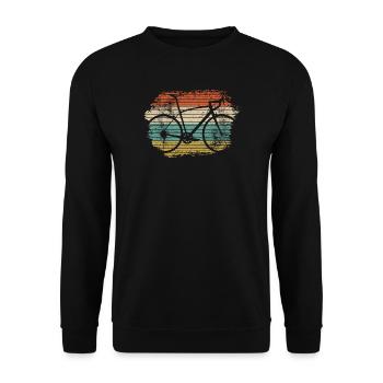 Retro Rainbow Bicycle Silhouette - Unisex Sweatshirt - black - Front - Alina (178cm) & Michal (187cm)