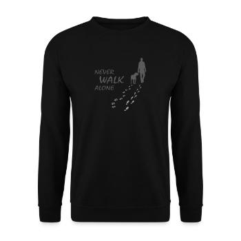 Hund - NEVER WALK ALONE Gassi - Unisex Pullover - Schwarz - Vorne - Alina (178cm) & Michal (187cm)