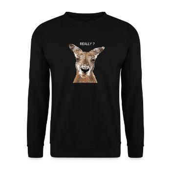 Kangaroo really - Unisex Sweatshirt - black - Front - Alina (178cm) & Michal (187cm)