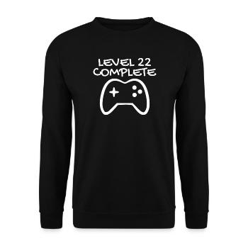 22 anniversaire - Niveau 22 Complete - Gamer 22 ans - Sweat-shirt Unisexe - noir - Devant - Alina (178cm) & Michal (187cm)