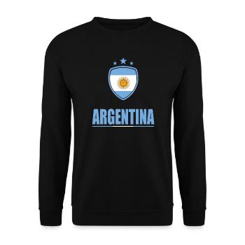 Argentinien T-Shirt - Unisex Pullover - Schwarz - Vorne - Alina (178cm) & Michal (187cm)