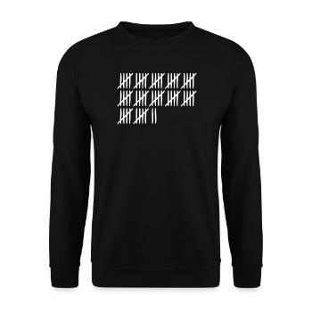 62 Geburtstag Strichliste - 62 Jahre alt - Unisex Pullover - Schwarz - Vorne - Alina (178cm) & Michal (187cm)