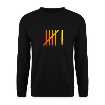 6 birthday tally sheet - 6 years old - Unisex Sweatshirt - black - Front - Alina (178cm) & Michal (187cm)