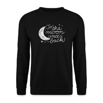 Love you to the moon and back - Unisex Sweatshirt - black - Front - Alina (178cm) & Michal (187cm)