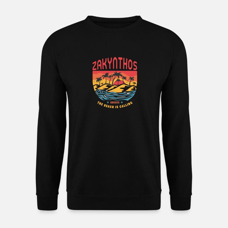 Zakynthos Greece Design with Palm Trees - Unisex Sweatshirt - black