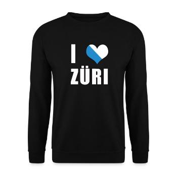 i love Zurich Züri Amour coeur Suisse cadeau - Sweat-shirt Unisexe - noir - Devant - Alina (178cm) & Michal (187cm)