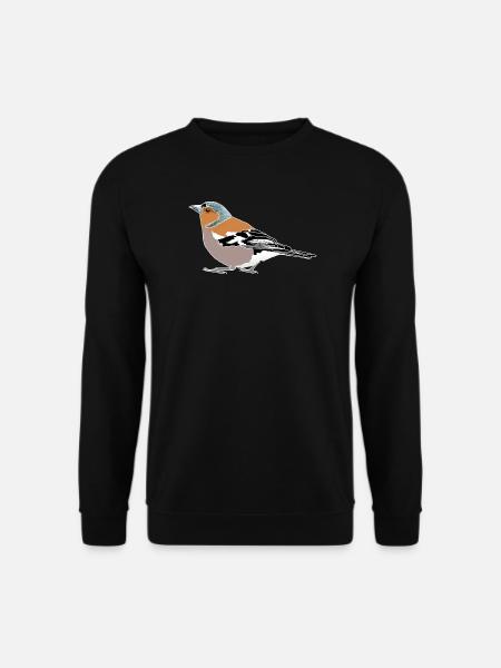 Buchfink Illustration – Heimische Vögel - Unisex Pullover - Schwarz