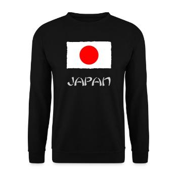 DRAPEAU. JAPON. JAPAN. ASIE. ASIATIQUE. SPORT - Sweat-shirt Unisexe - noir - Devant - Alina (178cm) & Michal (187cm)