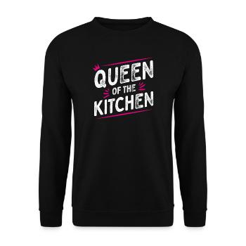 Queen of the Kitchen - Kochschürze - Chefköchin - Unisex Pullover - Schwarz - Vorne - Alina (178cm) & Michal (187cm)