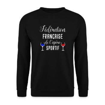 Fédération Française de l'Apéro Sportif - Sweat-shirt Unisexe - noir - Devant - Alina (178cm) & Michal (187cm)