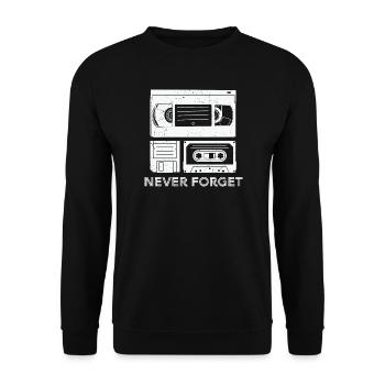Cassette Creative Design - Unisex Sweatshirt - black - Front - Alina (178cm) & Michal (187cm)