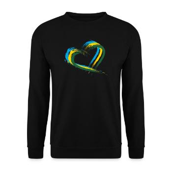 Rwanda Coeur - Sweat-shirt Unisexe - noir - Devant - Alina (178cm) & Michal (187cm)