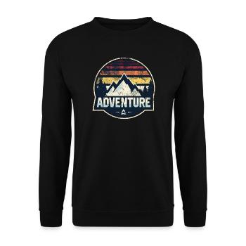 Adventure Mountain Patch - Unisex Pullover - Schwarz - Vorne - Alina (178cm) & Michal (187cm)