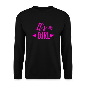 It's a girl - Unisex Pullover - Schwarz - Vorne - Alina (178cm) & Michal (187cm)