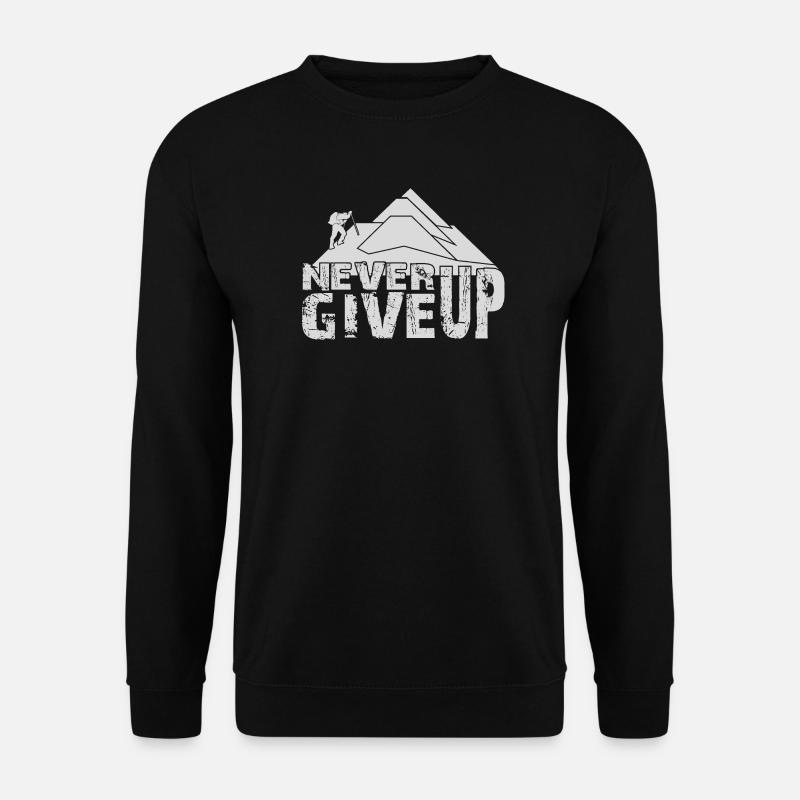 CLIMBING NEVER GIVE UP - Unisex Sweatshirt - black