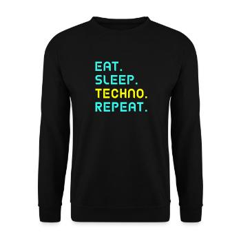 Eat. Sleep. techno. repeat. - Unisex Sweatshirt - black - Front - Alina (178cm) & Michal (187cm)