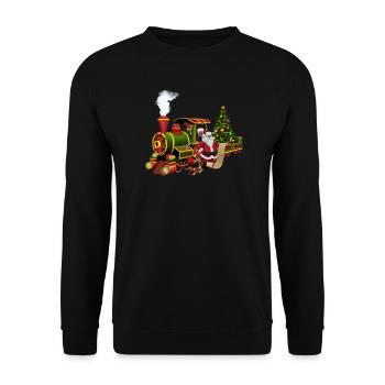 Santa avec un train - Sweat-shirt Unisexe - noir - Devant - Alina (178cm) & Michal (187cm)