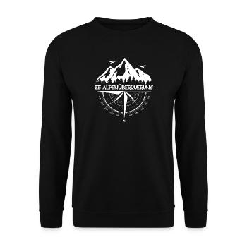 E5 Alpenüberquerung - Unisex Pullover - Schwarz - Vorne - Alina (178cm) & Michal (187cm)