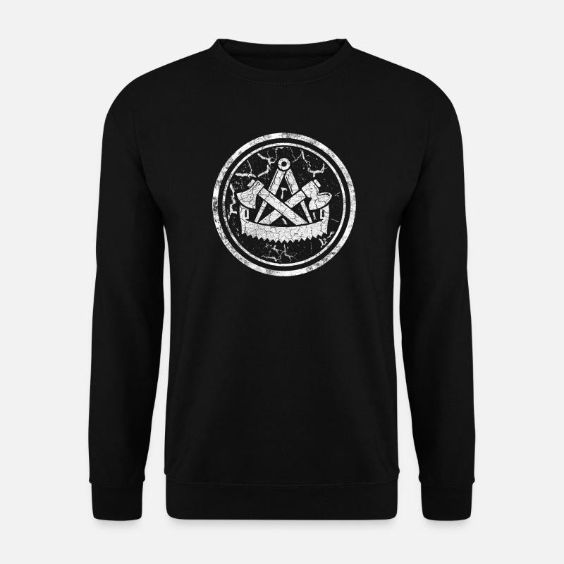Zunftzeichen Zimmermann Rund im used Look - Unisex Pullover - Schwarz