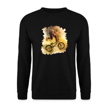 BMX Sport Bike - Unisex Sweatshirt - black - Front - Alina (178cm) & Michal (187cm)